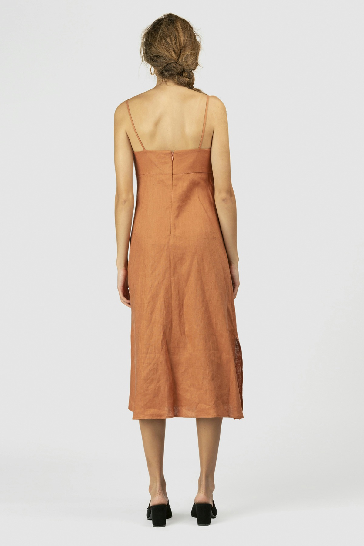 terracotta linen dress